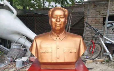 校园玻璃钢仿铜毛主席园林户外景观毛泽东雕塑