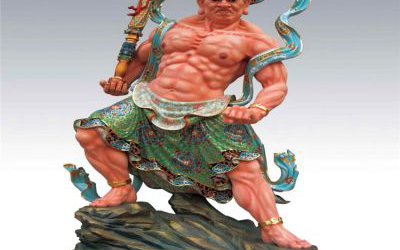 寺庙大型景观玻璃钢彩绘哼哈二将雕塑