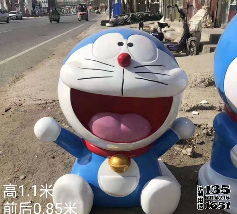 商场公园玻璃钢彩绘机器猫哆啦A梦雕塑 商场公园玻璃钢彩绘机器猫哆啦A梦雕塑