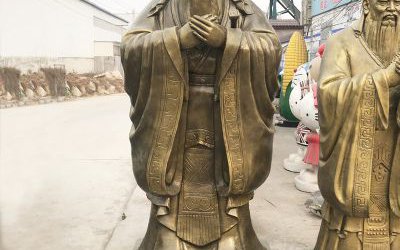 中国历史名人孔子玻璃钢仿铜雕塑