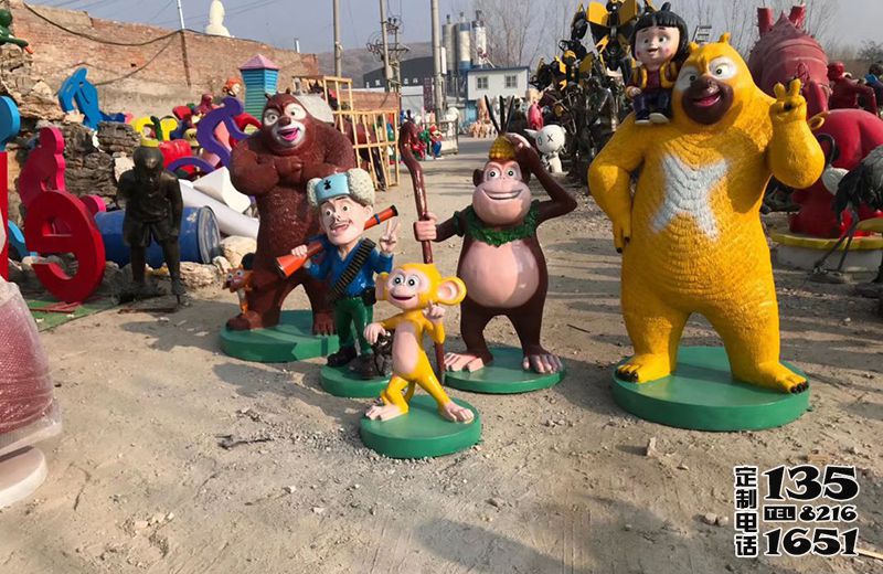 户外公园游乐园摆放卡通人物熊出没系列玻璃钢雕塑 户外公园游乐园摆放卡通人物熊出没系列玻璃钢雕塑