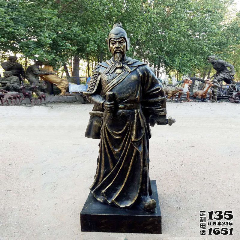 初唐名将历史著名人物李靖玻璃钢仿铜雕塑像 初唐名将历史著名人物李靖玻璃钢仿铜雕塑像