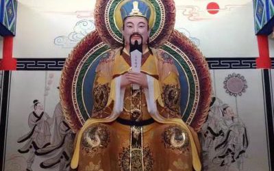 大型寺庙仿真玻璃钢彩绘判官雕塑