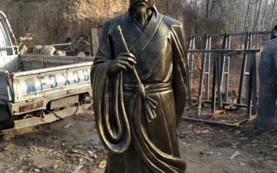 学院站立拿笔仿铜玻璃钢王羲之名人雕塑
