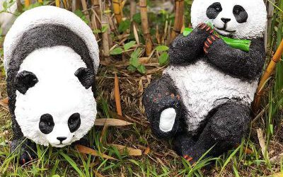 动物园玻璃钢玻璃钢仿真动物大熊猫雕塑