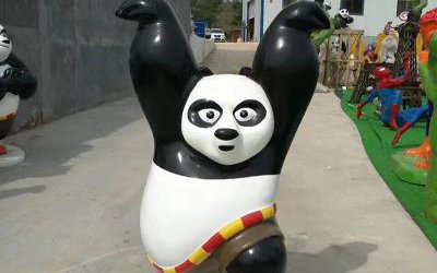 电影院玻璃钢卡通功夫熊猫雕塑