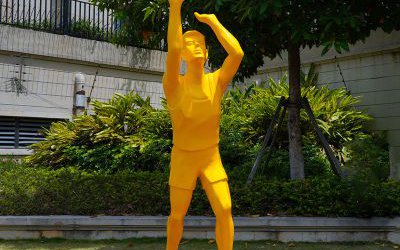 体育广场户外抽象打篮球运动景观玻璃钢人物雕塑