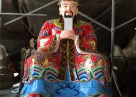 户外寺庙大型景观玻璃钢彩绘判官雕塑