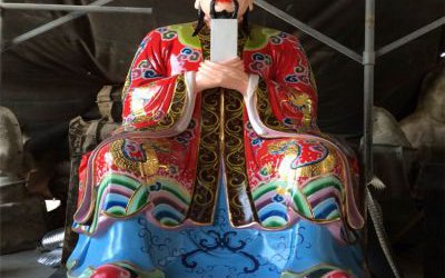 户外寺庙大型景观玻璃钢彩绘判官雕塑