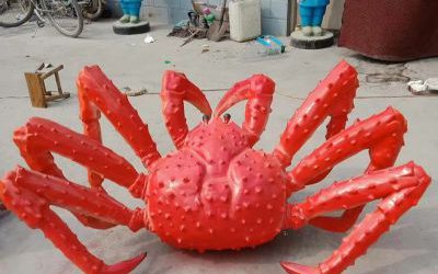 海鲜市场玻璃钢大型仿真螃蟹雕塑