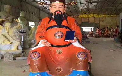 大型寺庙供奉神佛菩萨玻璃钢财神雕塑