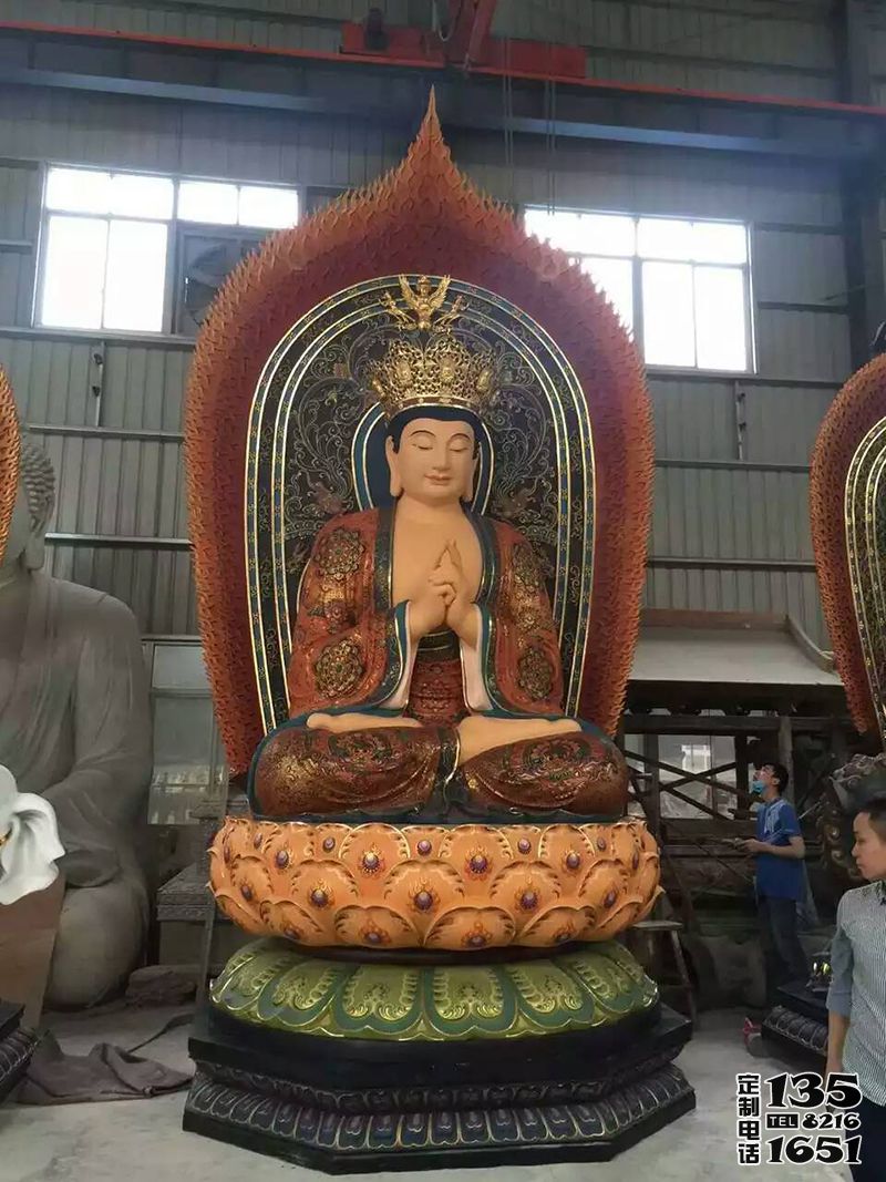 景区寺庙大型玻璃钢佛像三圣雕塑 景区寺庙大型玻璃钢佛像三圣雕塑