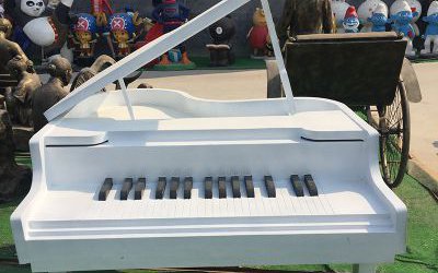 玻璃钢仿真钢琴雕塑商场公园大型户外美陈装饰品摆件