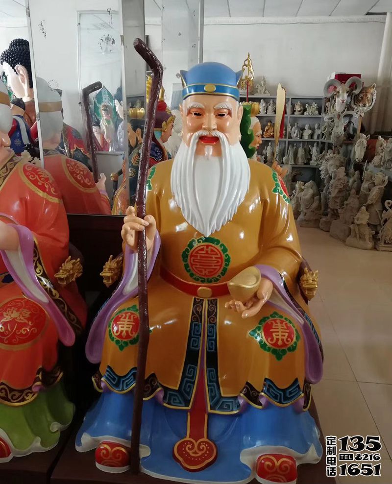 寺庙玻璃钢彩绘神像土地公雕塑 寺庙玻璃钢彩绘神像土地公雕塑