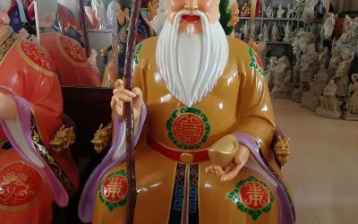 寺庙玻璃钢彩绘神像土地公雕塑