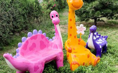 玻璃钢卡通动物座椅公园景点装饰游客休息坐椅摆件