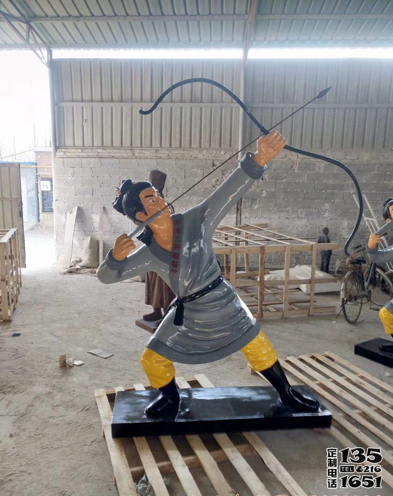 园林景区玻璃钢射箭古代卡通人物雕塑 园林景区玻璃钢射箭古代卡通人物雕塑