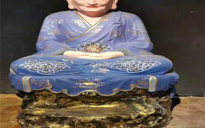 玻璃钢彩绘景区寺庙打坐的十八罗汉雕塑