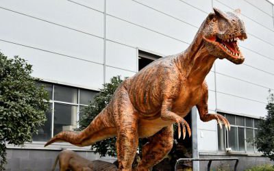 户外园林大型仿真玻璃钢恐龙雕塑