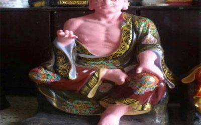 玻璃钢彩绘寺庙景区菩萨十八罗汉雕塑