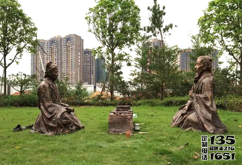 户外玻璃钢雕塑仿铜古人物现代广场公园摆件 户外玻璃钢雕塑仿铜古人物现代广场公园摆件