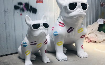 公园玻璃钢卡通狗雕塑
