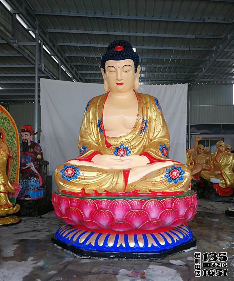 寺庙佛堂玻璃钢释迦牟尼彩绘如来佛祖雕塑 寺庙佛堂玻璃钢释迦牟尼彩绘如来佛祖雕塑