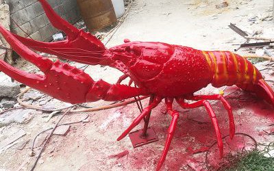 饭店酒店公园摆放的玻璃钢大型卡通仿真小龙虾雕塑