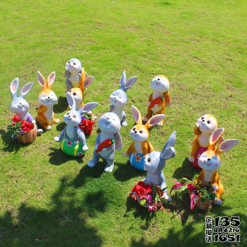 卡通动物兔子雕塑  幼儿园商场美陈摆件
