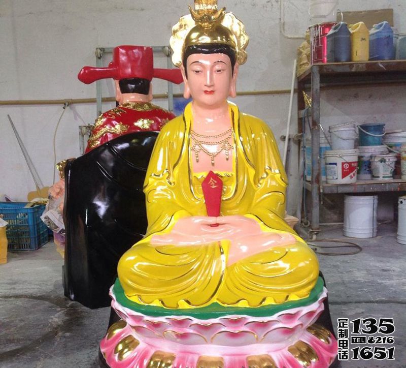 玻璃钢彩绘寺庙蚕神娘娘雕塑 玻璃钢彩绘寺庙蚕神娘娘雕塑