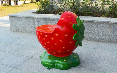 商场创意玻璃钢水果摆件草莓雕塑