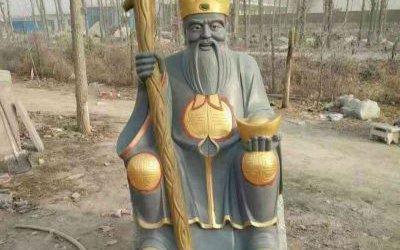 玻璃钢仿铜庙宇神像土地公雕塑