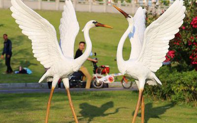 公园大型景观装饰品摆件玻璃钢仿真仙鹤雕塑