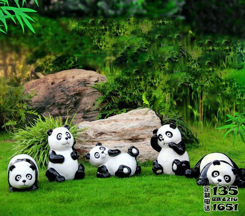 草坪仿真动物户外摆件熊猫雕塑 草坪仿真动物户外摆件熊猫雕塑
