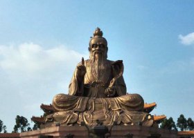 广场景区大型玻璃钢仿铜老子雕塑