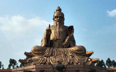 广场景区大型玻璃钢仿铜老子雕塑