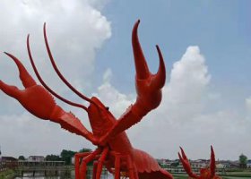 户外创意玻璃钢仿真动物龙虾雕塑