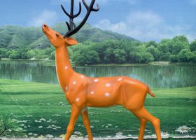 公园动物园玻璃钢仿真梅花鹿雕塑