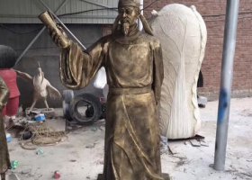 校园景区玻璃钢仿铜唐代诗人李白雕塑