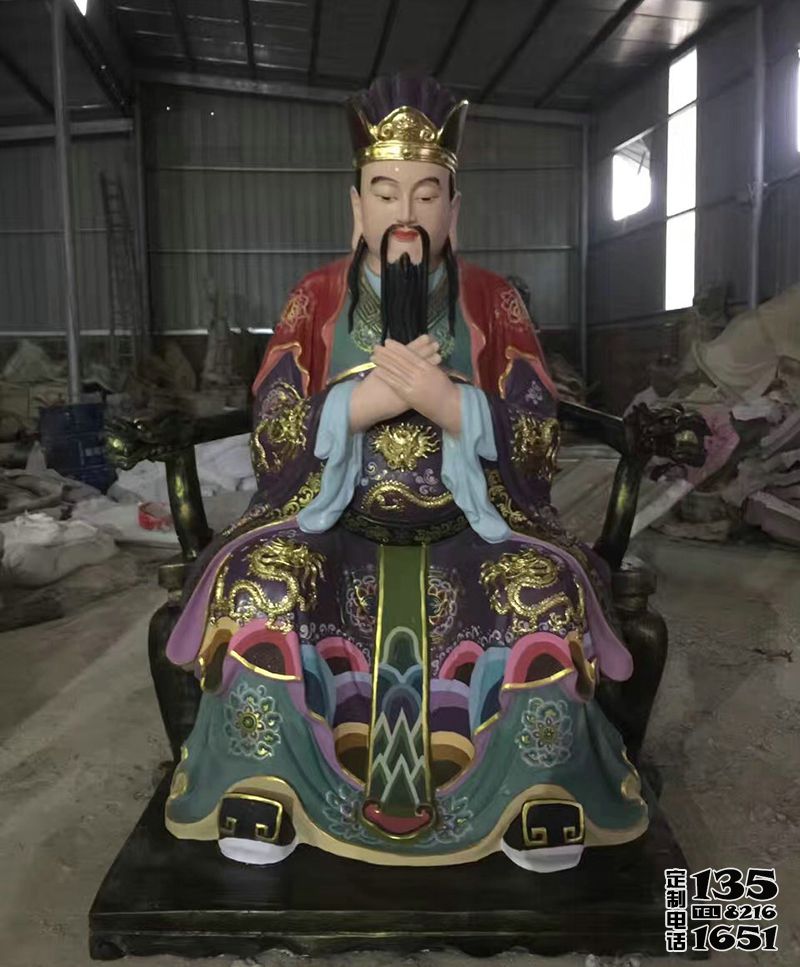 大型玻璃钢彩绘户外景区三官雕塑 大型玻璃钢彩绘户外景区三官雕塑
