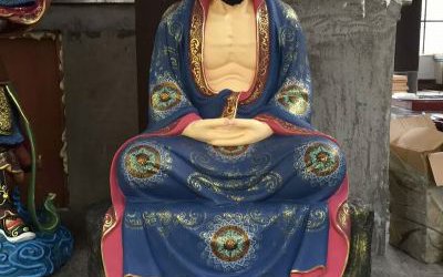 玻璃钢彩绘寺庙供奉菩萨十八罗汉雕塑