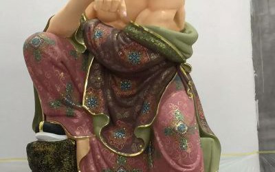 寺庙供奉尊者玻璃钢彩绘十八罗汉雕塑