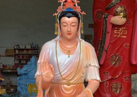 寺庙玻璃钢彩绘大型观音菩萨雕塑