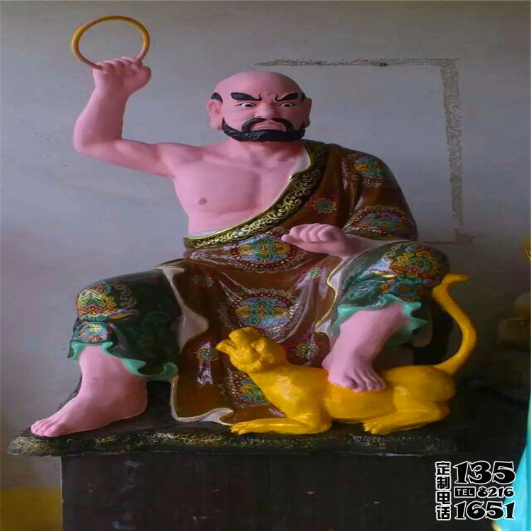 玻璃钢彩绘景区大型景观十八罗汉雕塑 玻璃钢彩绘景区大型景观十八罗汉雕塑