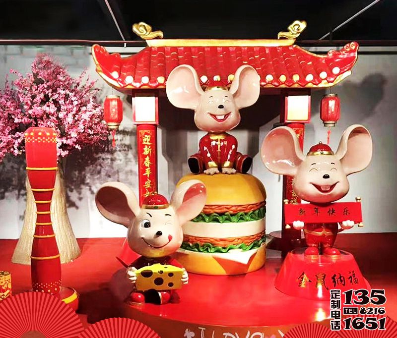 新年创意室内玻璃钢卡通大耳朵户外装饰摆件老鼠雕塑 新年创意室内玻璃钢卡通大耳朵户外装饰摆件老鼠雕塑