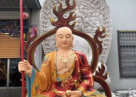 户外大型玻璃钢彩绘佛像地藏王雕塑