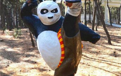 户外园林玻璃钢卡通功夫熊猫阿宝雕塑