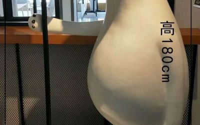 咖啡店门口摆放创意玻璃钢卡通熊雕塑