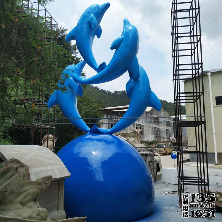 学校校园玻璃钢海豚景观雕塑