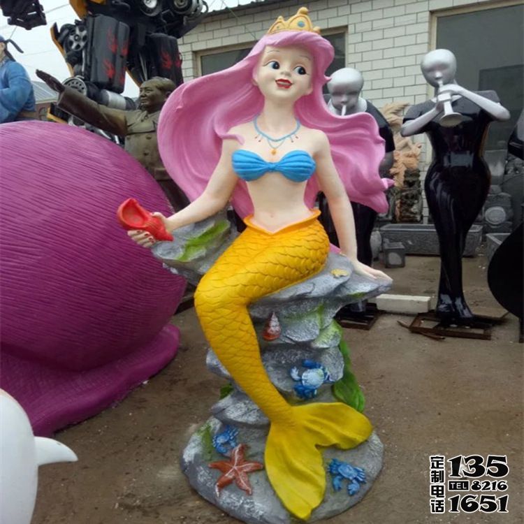 公园卡通美人鱼玻璃钢雕塑 公园卡通美人鱼玻璃钢雕塑